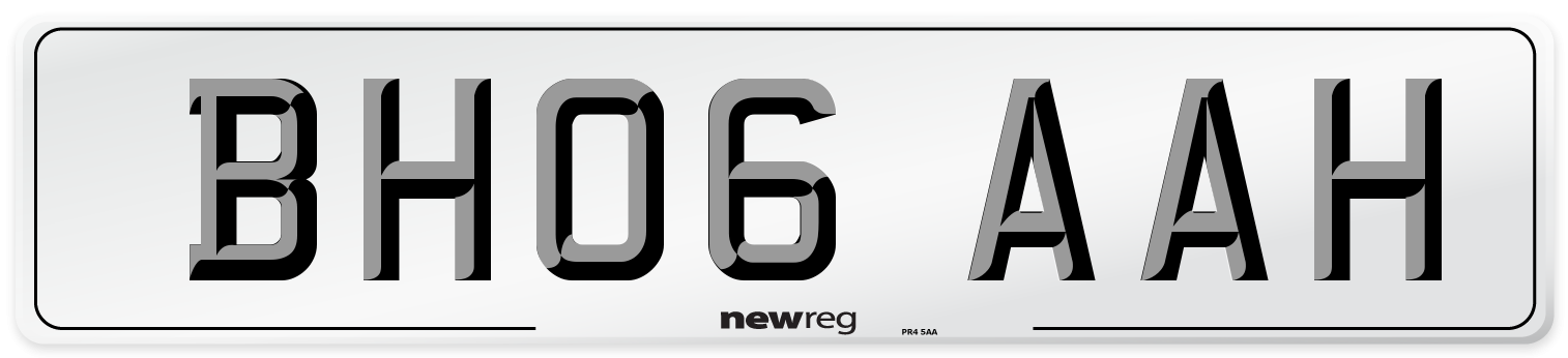 BH06 AAH Number Plate from New Reg